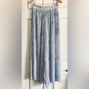 NWOT Misa Los Angeles Light Blue and Ivory Wide Leg Pants